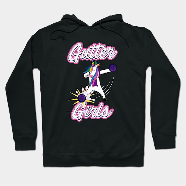 Gutter Girls Bowling Funny Unicorn Women Best Gift Idea Hoodie by dconciente